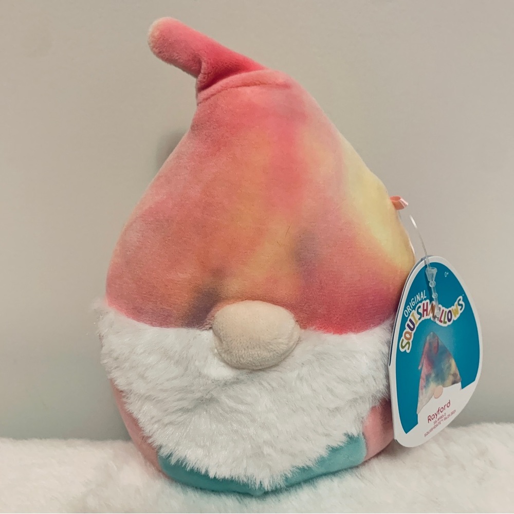Squishmallow Rayford Garden Gnome, Spring 🌸, Rainbow 🌈 Tie Dye 5” New